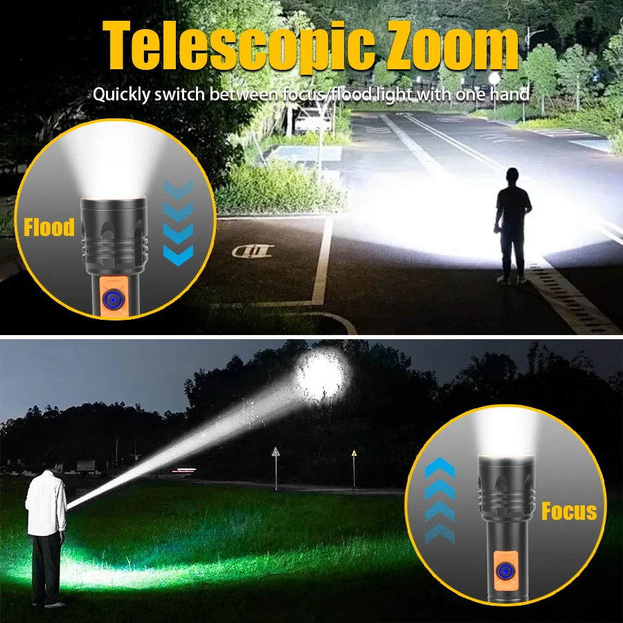 High Power LED Flashlight USB  - Outdoor Power Lights review and price