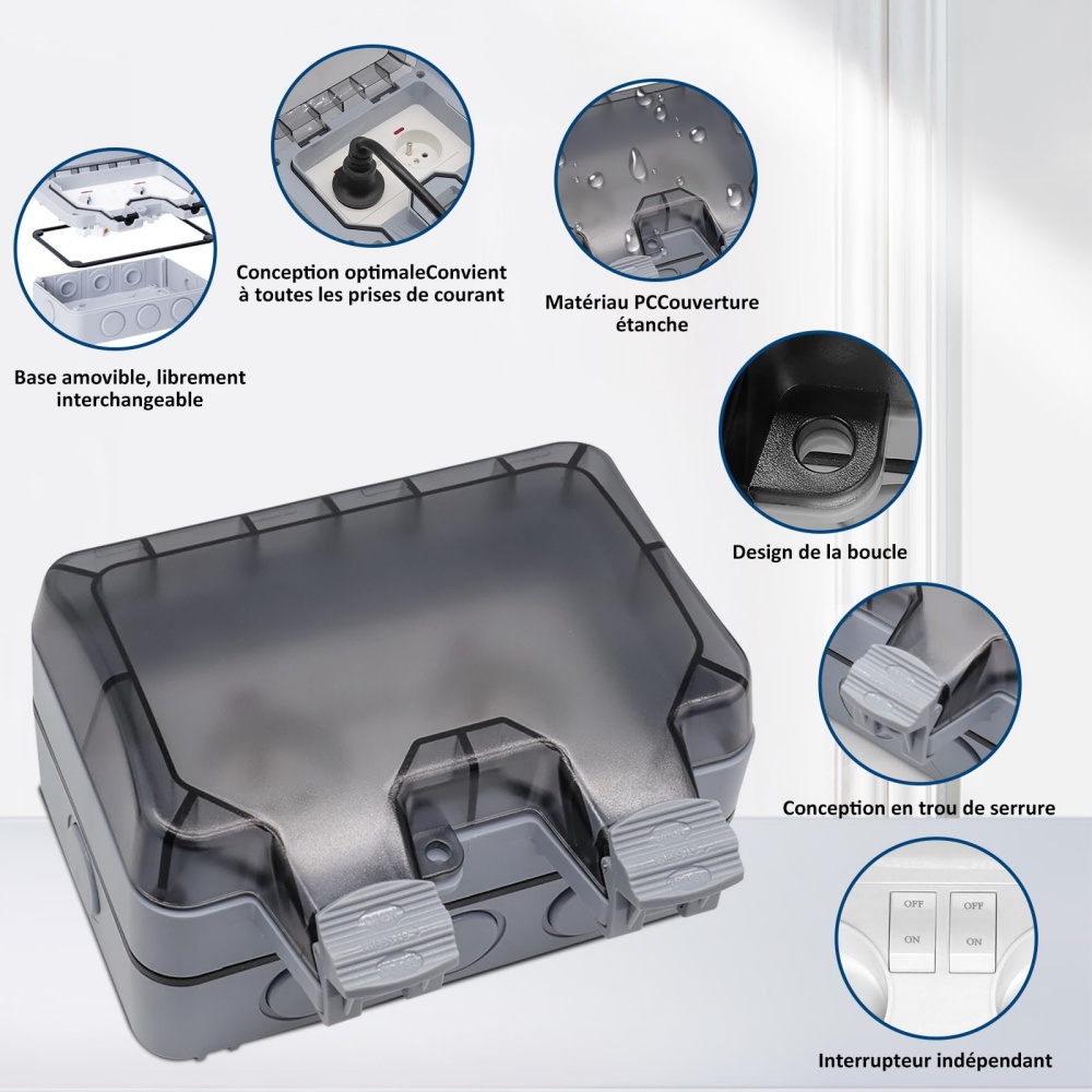 EIOMR France IP66 Weatherproof - Outdoor Power Box Cover review and price