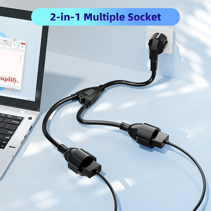 EU Power Splitter Cord 1X2 Eur - Extension Cord Outdoor review and price